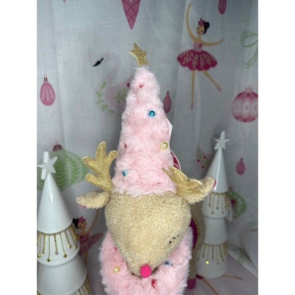 Plush Pink Reindeer Greeter/Shelf Sitter - Picture 2 of 6